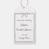 Elegante Strik Met De Hand Getekende Bruiloftsdouc Cadeaulabel (Voorkant)