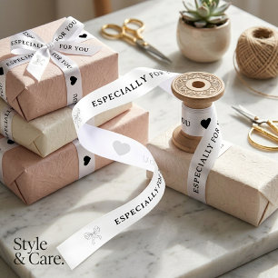 Elegante strik met hart gepersonaliseerd ontwerp satijnen lint