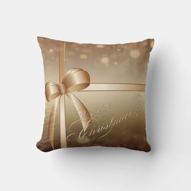 Elegante Strik , Prettig Kerstfeest Kussen (Voorkant)