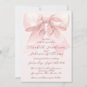 Elegante strik romantische pastel roze bruiloft (Voorkant)