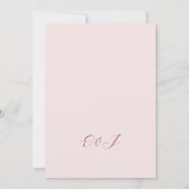 Elegante strik romantische pastel roze bruiloft (Achterkant)