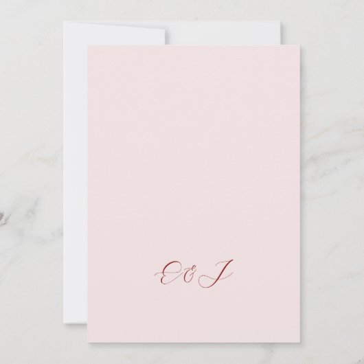 Elegante strik romantische pastel roze bruiloft (Achterkant)