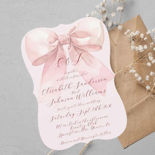 Elegante strik romantische pastel roze bruiloft