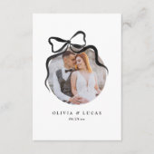 Elegante strik Whimsical zwart-wit foto bruiloft Bedankkaart (Voorkant)