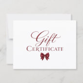 Elegante strik witte rode cadeaubon (Voorkant)