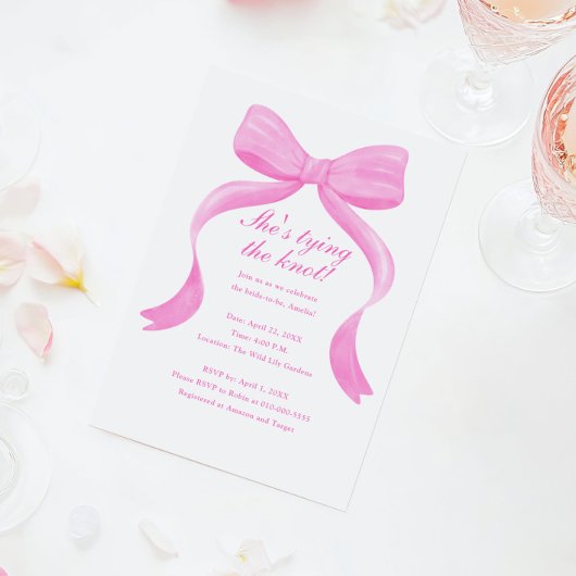 Elegante strik Ze bindt het knoop Vrijgezellenfees Kaart