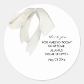 Elegante strik zij knoopt de knoop bruidsfeest ronde sticker (Voorkant)