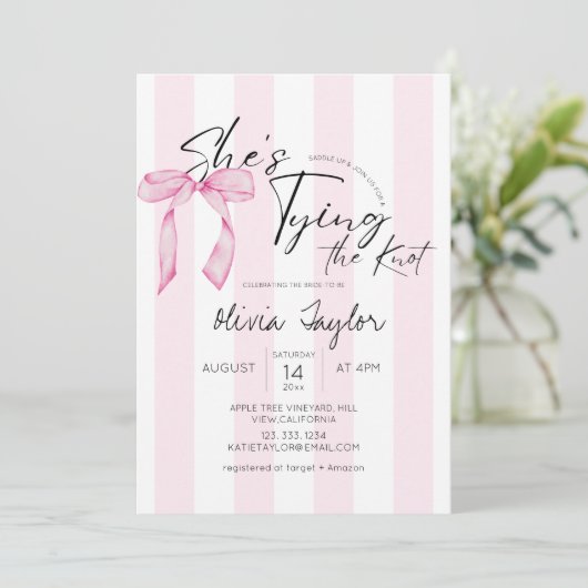 Elegante strik Zij knoopt de knoop  Bruidsmeisjesf Kaart (Staand voorkant)