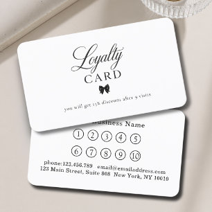 Elegante Strik Zwart Wit 10 Loyalty Kaarten Visitekaartje