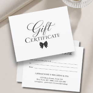 Elegante strikdiploma wit zwart cadeaubon