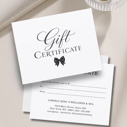 Elegante strikdiploma wit zwart cadeaubon
