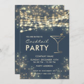 Elegante string lichten corporate Cocktail party Kaart (Voorkant / Achterkant)