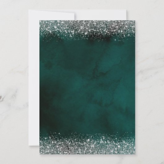 Elegante String Lights Confetti Green Sweet 16 Kaart (Achterkant)