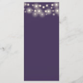 Elegante String Lights Floral Paarse bruiloft Menu (Achterkant)