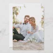 Elegante String Lights Foto Zomer Strand Bruiloft Kaart (Achterkant)