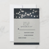 Elegante String Lights Night Stars Wedding RSVP (Voorkant)