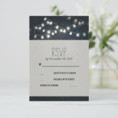 Elegante String Lights Night Stars Wedding RSVP (Staand voorkant)