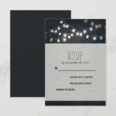 Elegante String Lights Night Stars Wedding RSVP Kaartje (Voorkant / Achterkant)