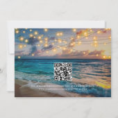 Elegante String Lights QR Code Sunset Beach Bruilo Save The Date (Achterkant)