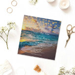 Elegante String Lights Zomer Strand Bruiloft Kaart<br><div class="desc">Dompel jezelf onder in de strandzegen van je trouwdag met onze Custom Elegant String Lights Tropical Summer Beach Wedding Invitation. Deze door Mylini Design ontworpen uitnodigingen roepen moeiteloos het gevoel op van een warme zomeravond op het strand, verlicht door smaakvolle snaarlampen. Omarm de zachte, tropische esthetiek terwijl je aan je...</div>