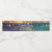 Elegante String Lights Zomer Strand Bruiloft Water Waterfles Etiket (Enkel label)