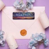 Elegante String Lights Zomer Sunset Beach Adres Etiket