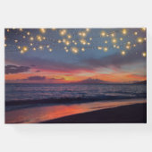 Elegante String Lights Zomer Sunset Beach Bruiloft Gastenboek (Achterkant)