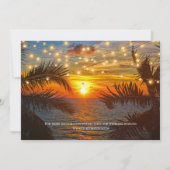 Elegante String Lights Zomer Zonsondergang Trouwst Save The Date (Achterkant)
