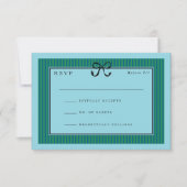 Elegante Stripe Black Border met Boog Wedding RSVP Kaartje (Voorkant)