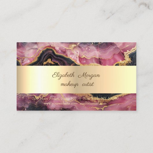 Elegante Stripe Bourgondische Marmeren Loyaliteit  Klantenkaartje (Achterkant)