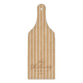 Elegante Stripe Script Typografie Familienaam Snijplank (Voorkant)