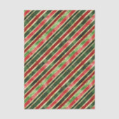 Elegante  Stripes Goud Rood Groen Kerst Tissuepapier (Voorkant)