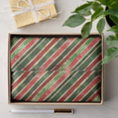 Elegante Stripes Goud Rood Groen Kerst Tissuepapier (Geschenk)