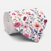 Elegante stropdas met bloemenprint (Opgerold)