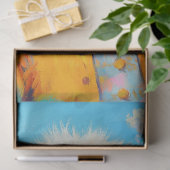 Elegante Struisvogel Geel Pastel Bloemendecoupage Tissuepapier (Geschenk)