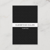 Elegante Struktur Streifen Schwarz/Weiß Visitekaartje (Voorkant)