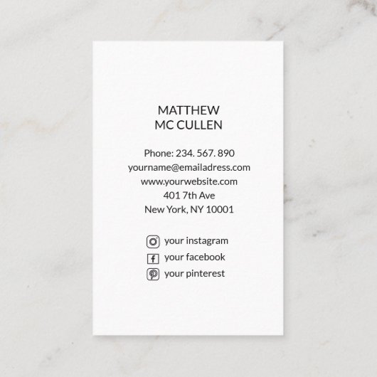 Elegante Struktur Streifen Visitekaartje (Achterkant)