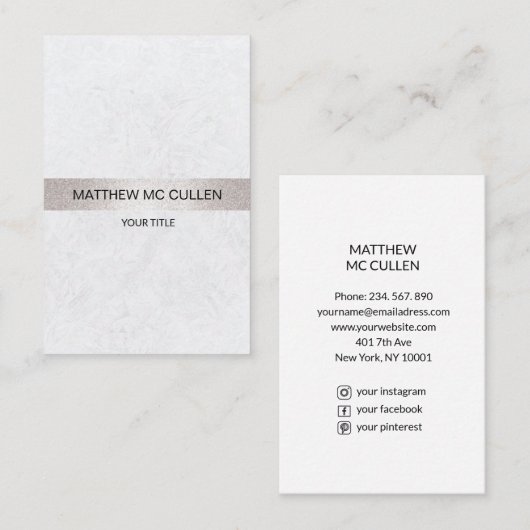 Elegante Struktur Streifen Visitekaartje (Voorkant / Achterkant)