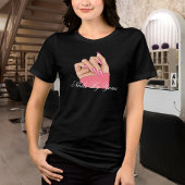 Elegante Stylist Zwart & Roze Nail Artiest Uniform Tri-Blend Shirt