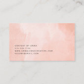 Elegante subtiele perzik Waterverf Visitekaartje (Achterkant)