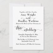 Elegante subtiele typografie, zwart op witte bruil kaart (Voorkant)