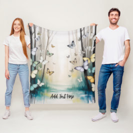 Elegante Subtiele Vlinder Persoonlijk Fleece Deken