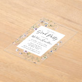 Elegante subtiele Wildflowers Afstudeerfeest Acryl Uitnodigingen (Laagn)