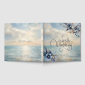Elegante subtiele zonsondergang en bloemenbruiloft gastenboek (Volledig)