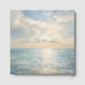 Elegante subtiele zonsondergang en bloemenbruiloft gastenboek (Achterkant)