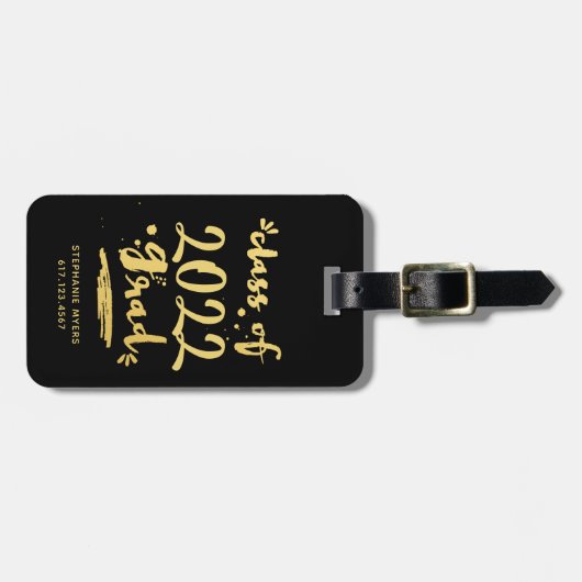 Elegante succes gouden aangepaste bagagelabel met (Voorkant horizontaal)