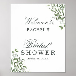 Elegante Succulent Eucalyptus Bladeren bruidsdouch Poster