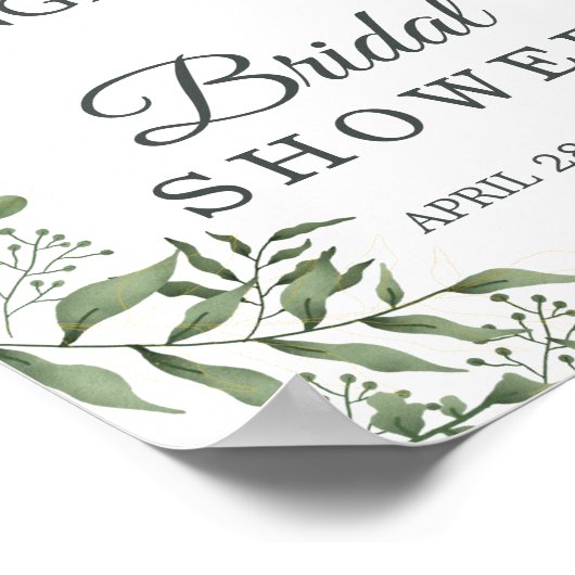 Elegante Succulent Eucalyptus Bladeren bruidsdouch Poster (Hoek)