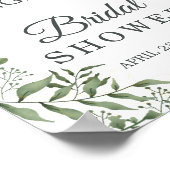 Elegante Succulent Eucalyptus Bladeren bruidsfeest Poster (Hoek)