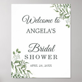 Elegante Succulent Eucalyptus Bladeren bruidsfeest Poster